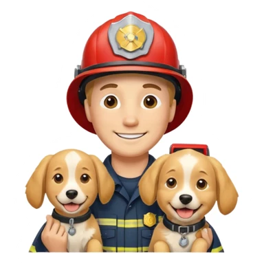 Fireman with animal  sticker