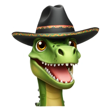 Dinosaur wearing sombrero  sticker