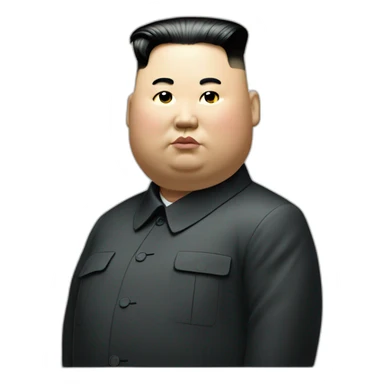 super fat Kim jong un and a white tick mark sticker
