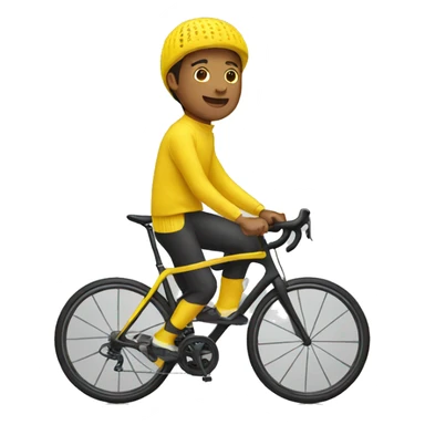 yellow sweater cyclist sticker
