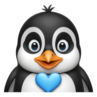 loving penguin whit blue hearts around him sticker