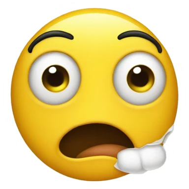 Extremely wide-eyed, flabbergasted emoji with their jaw dropped in cartoon-like exaggeration, in original yellow face emoji style sticker