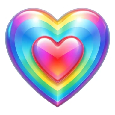 heart with rainbow prism effect sticker