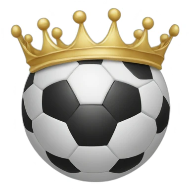 Soccer ball with crown sticker