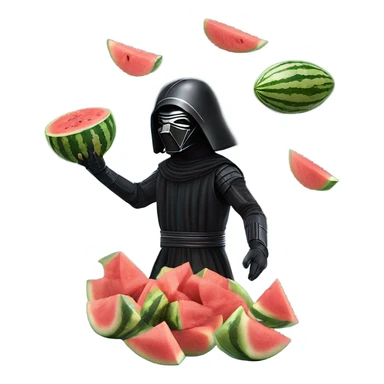 Kylo ren juggling water melons sticker