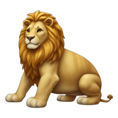 Lion sur le dos d’une tortue sticker