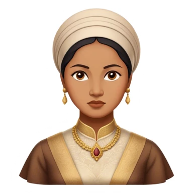 Cinematic Realistic Raden Ajeng Kartini Portrait Emoji, depicted as an inspiring Indonesian feminist icon in period attire with a thoughtful determined gaze, rendered with lifelike textures and warm empowering lighting that captures her pioneering spirit. sticker
