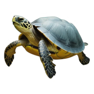 Une tortue sur une piscine sticker