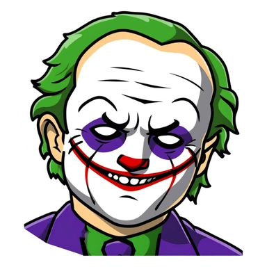 Heath Ledger Joker with scars and makeup sticker