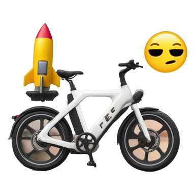e-bike launching like a rocket with fie at the back with "cycle" writte on it sticker