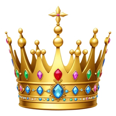 golden royal crown with jewels sticker