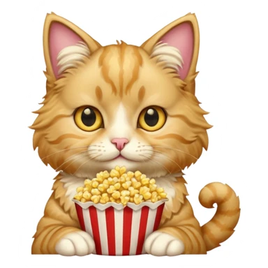 cat with with rapper popcorn sticker