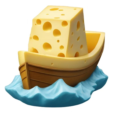 a boat made out of cheese sticker