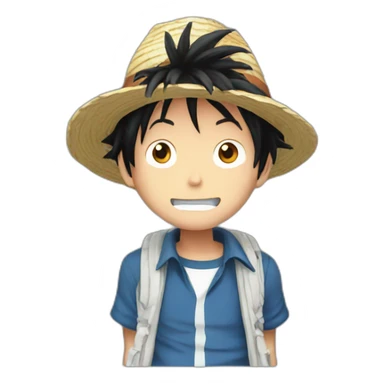 luffy in modern world sticker