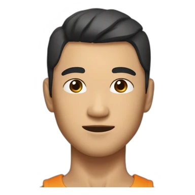 An Asian man with a strong build, a bit dark complexion, a square face, strong masseter muscles, and short, hard-cropped hair sticker