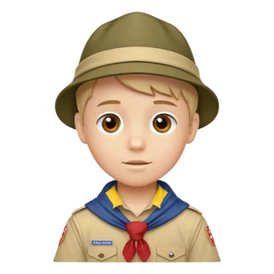 Boy Scout cap neckerchief white  sticker