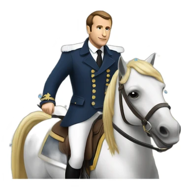 Macron sur un cheval sticker
