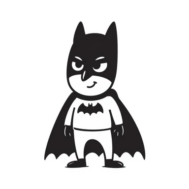 Batman character, hand drawn doodle style sticker