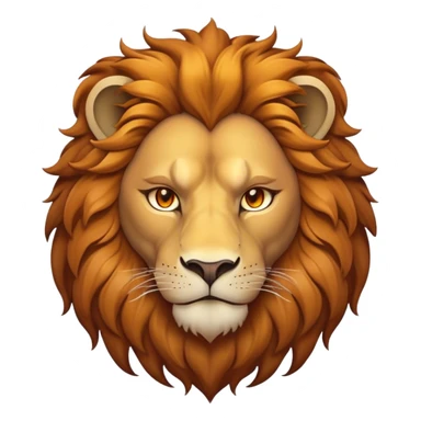 Cinematic Noble Lion Portrait Emoji, Poised and regal, with a powerful, muscular build and a majestic, tawny mane, deep-set soulful amber eyes, Simplified yet sharp and sophisticated features, highly detailed, glowing with a warm, dignified glow, high shine, intelligent and fierce, stylized with an air of wild majesty, focused and attentive, soft glowing outline, capturing the essence of a watchful and confident king, so majestic it feels as though it could roar out of the screen with effortless authority! sticker