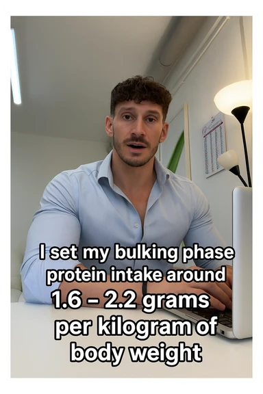 Uomo che imposta la sua fase di massa a proteine intorno 1.6 - 2.2g per kg sticker