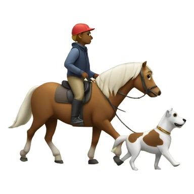 A horse and a dog Walking in the forest  sticker
