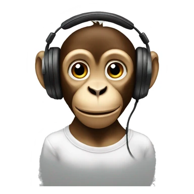 monkey with headphone  sticker