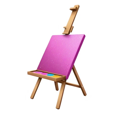 Pink paint easel with glitter  sticker
