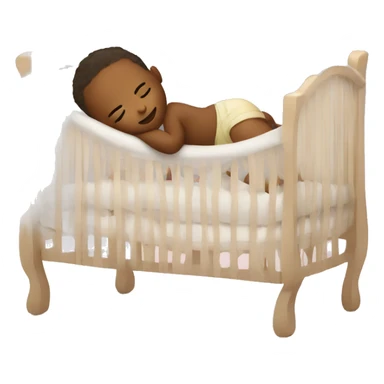 Baby sleeping in a giant crib sticker