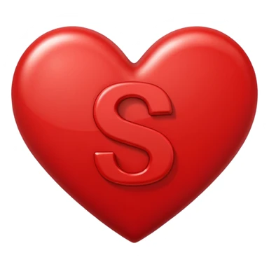 The letter S with a heart  sticker