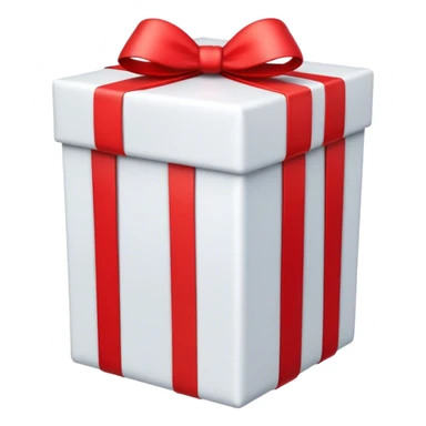 Vertical rectangle gift, front view, bow sticker