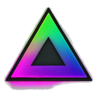 Triangle careful neon color with escalamation inside sticker