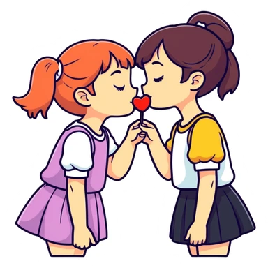 Girls kissing sticker