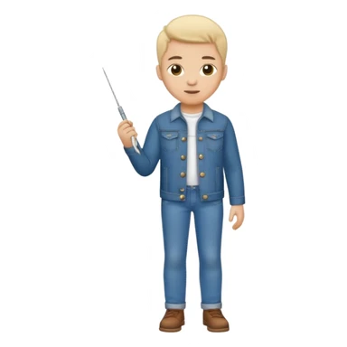 a creative clothing maker with a jeans  sticker