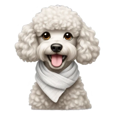 poodle with white scarf sticker