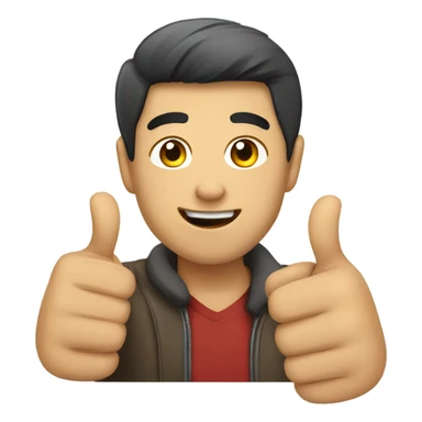 asian guy with thumbs up sticker