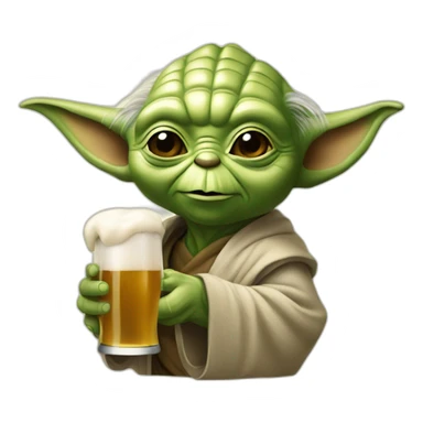 Yoda qui boie une biere sticker