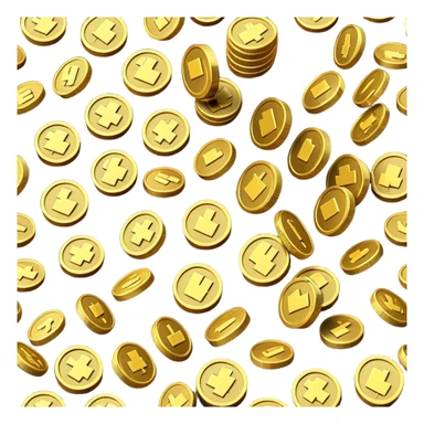 Clash of Clans aesthetic: Cinematic Playful Pixel 3D Coin Stack Emoji, rendered in a 3D vector-style similar to standard emojis with minimal shading and bold, simplified shapes. A compact, distinct form with signature details, softly glowing with a pixelated adventure charm. Simplified yet unmistakably iconic, highly detailed and consistent, glowing with a soft radiance and high shine. Stylized with a touch of classic pixel-art charm and a soft glowing outline, capturing the essence of a beloved gaming relic with a friendly, playful manner! sticker