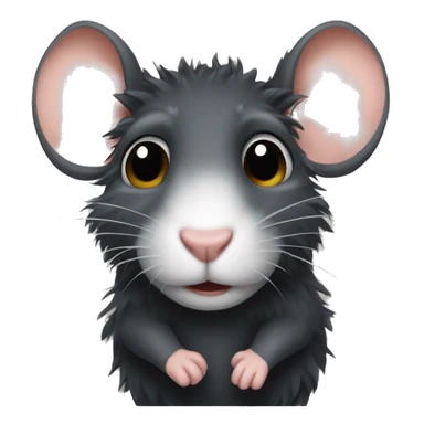 Rat with curly black hair  sticker