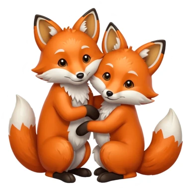 two foxes hugging sticker