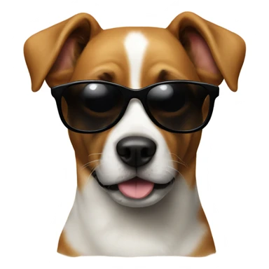 a dog with Sunglasses, this dog is black and it is big and beautiful  sticker