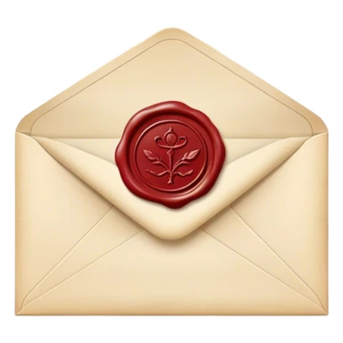 an envelope with a vintage ethereal wax seal sticker