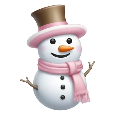 cute light pink snowman sticker
