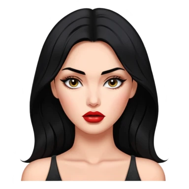 “Emoji girl, femme fatale, black hair. megan fox vibes sticker