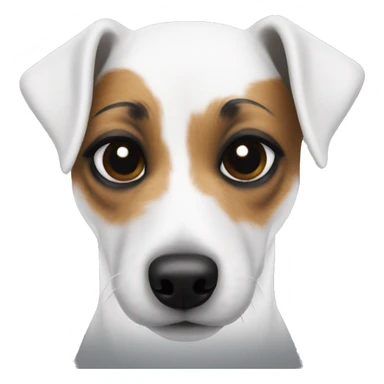 solid white jack russell with solid black eyes  sticker