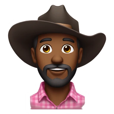Homem negro com barba e olhos pequenos com chapéu de cowboy rosa  sticker