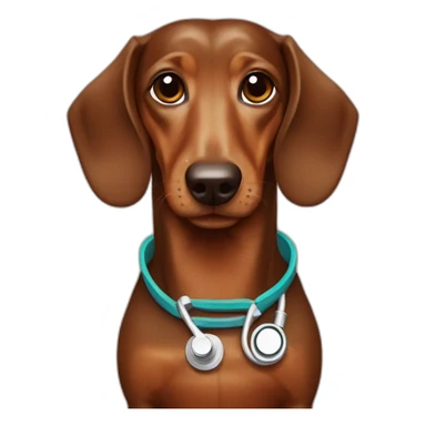 Dachshund brown, doctor sticker