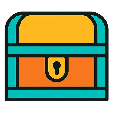 a chest, color outline icon style sticker