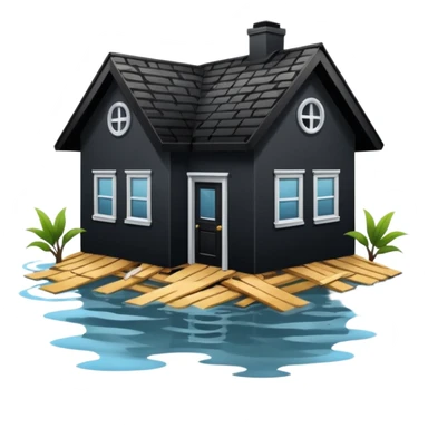 Flooded house in hurricane sticker
