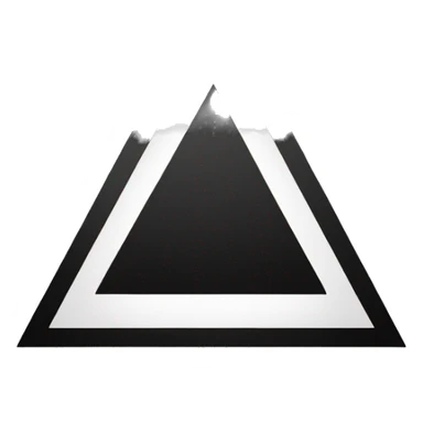 white triangle in black circle sticker