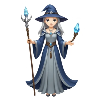portrait of Elegant sorceress – Long dress, staff





 sticker